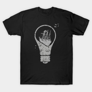 Light Bulb - Sail Ship T-Shirt